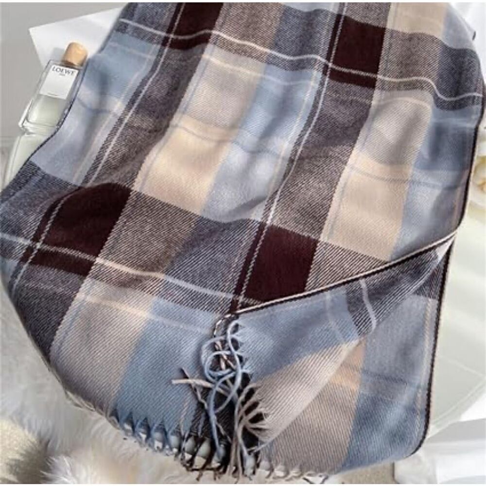 Blue plaid scarf